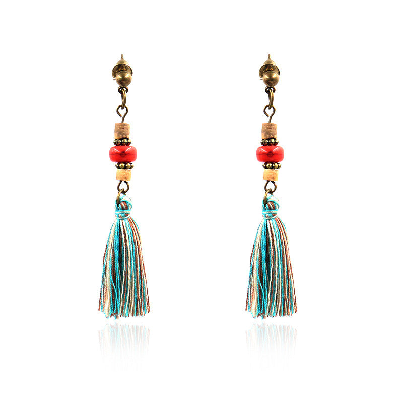 Wholesale Retro Tassel Fashion Exaggerated Long Earrings