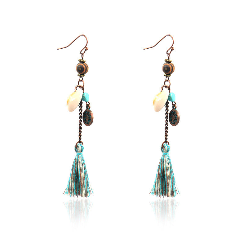 Wholesale Retro Tassel Fashion Exaggerated Long Earrings