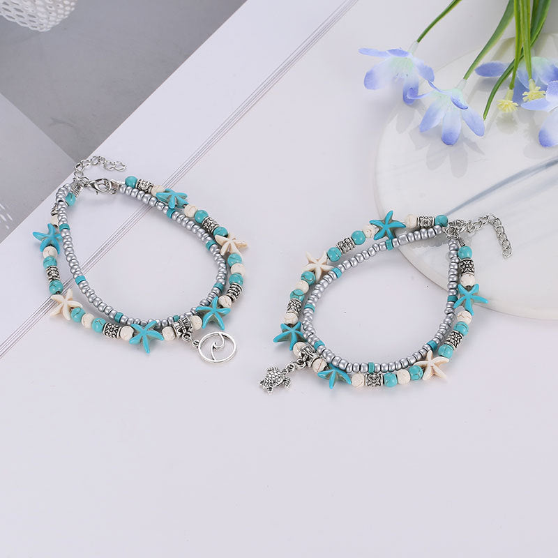 Wholesale Handmade Sea Turtle Anklet Bohemian Beach Jewelry Accessory