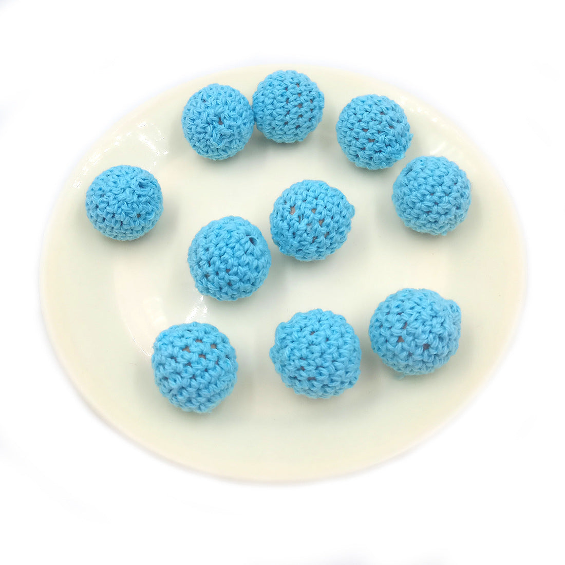 Wholesale 30pcs 20mm Log Hand Hook Yarn Ball Beads
