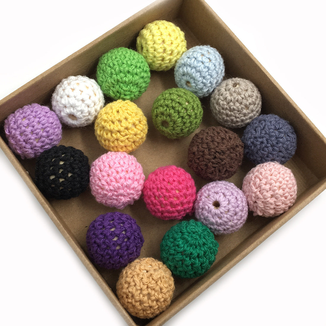 Wholesale 30pcs 16mm Hook Wool Thread Ball Wooden Beads
