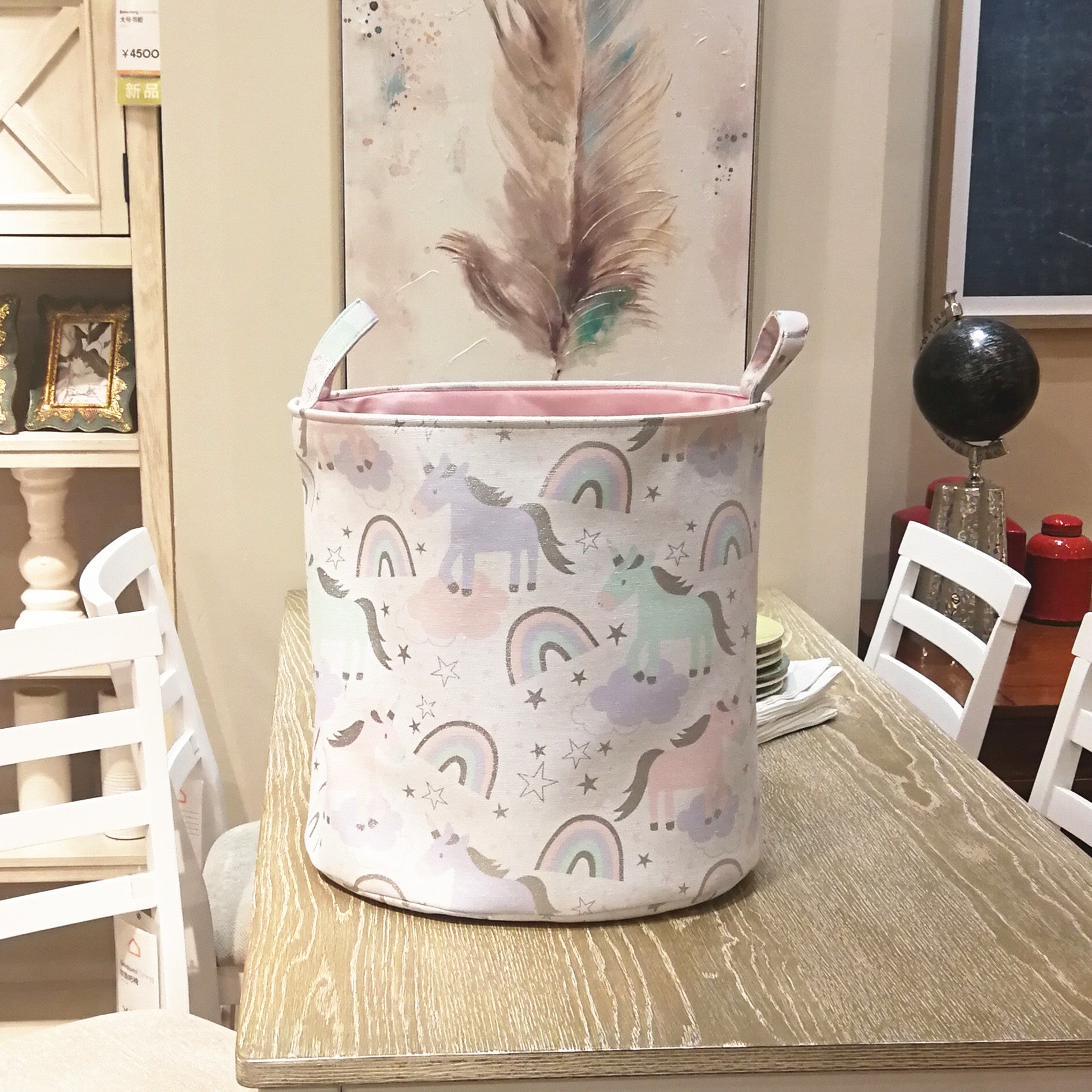 Wholesale Unicorn Rainbow Canvas Storage Bucket