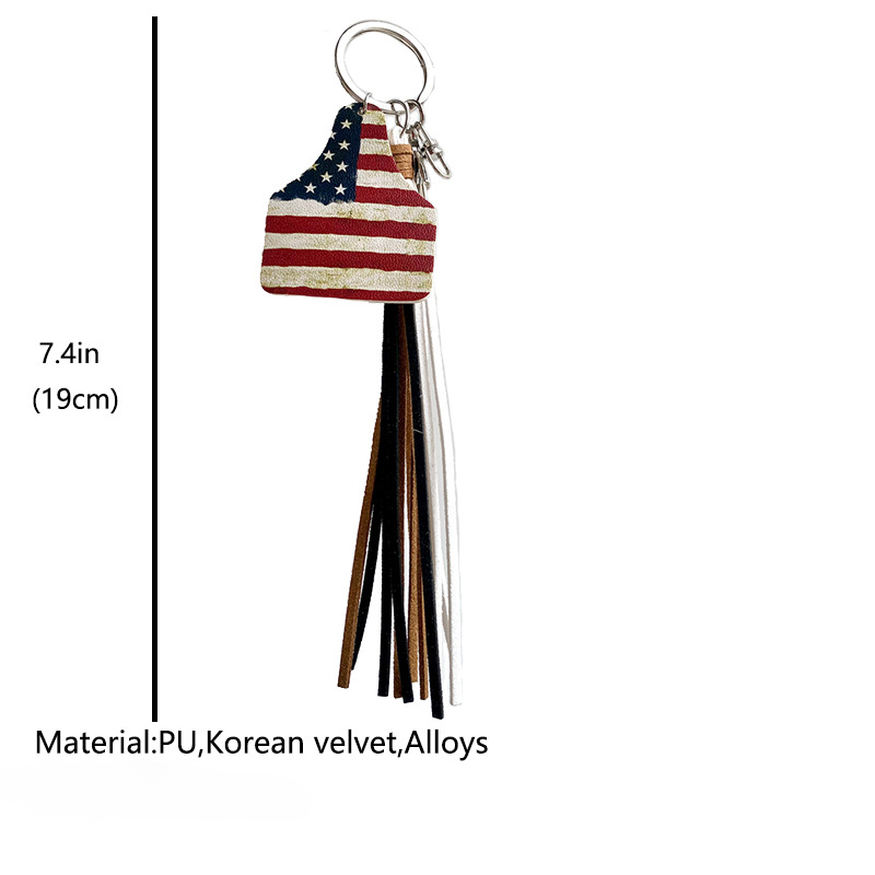 Llavero de cuero de cactus de vaquero occidental al por mayor