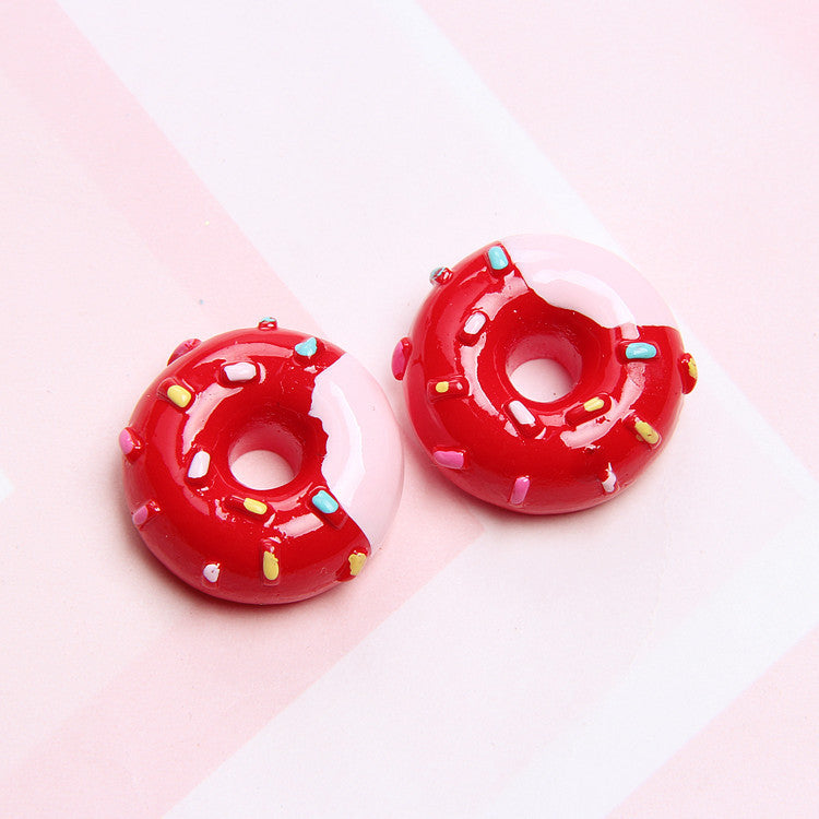 Wholesale Simulation donut food toy DIY resin accessories shoe buckle No Hole
