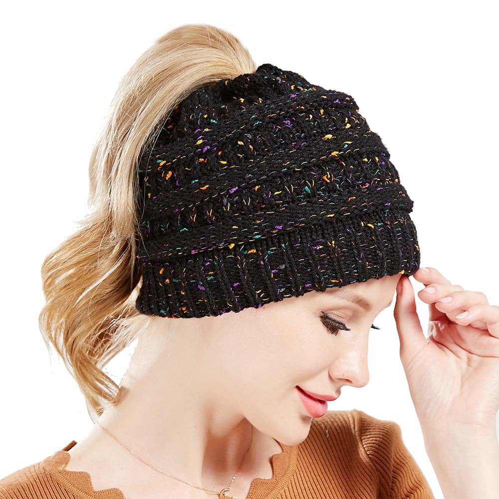 Wholesale Autumn and Winter Dotted Yarn Patterns Acrylic Wool Knitted Women's Hat