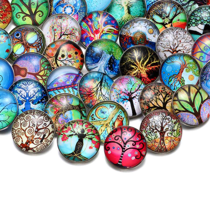Wholesale 10pcs18MM Alloy Bracelet Pendant Exotic Glass DIY Buckle Jewelry Buckle