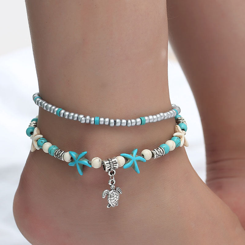 Wholesale Handmade Sea Turtle Anklet Bohemian Beach Jewelry Accessory