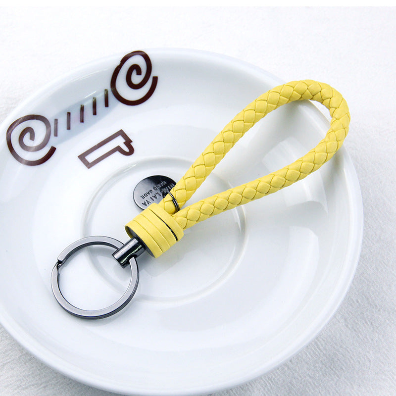 Wholesale PU Woven Hanging Rope Zinc Alloy Keychain