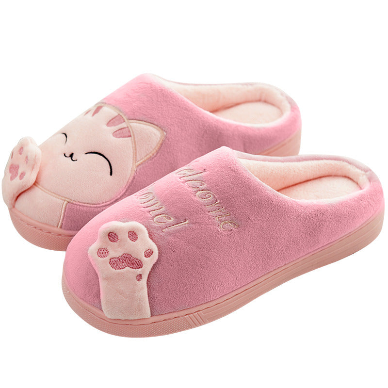 Wholesale Cotton Slippers with Cute Cartoon Plus Velvet Non-slip Fur Slippers