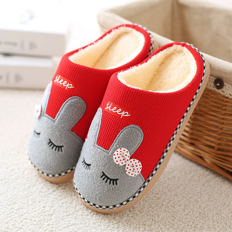 Wholesale Rabbit Home Non-slip Woolen Cotton Slippers
