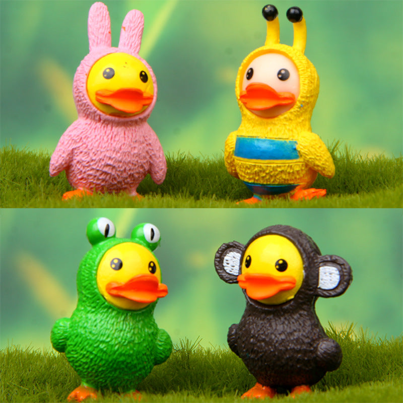 Wholesale Chic Duck Cosplay Bee Figurines - 4 Styles PVC Miniature Garden Accessories for Resale