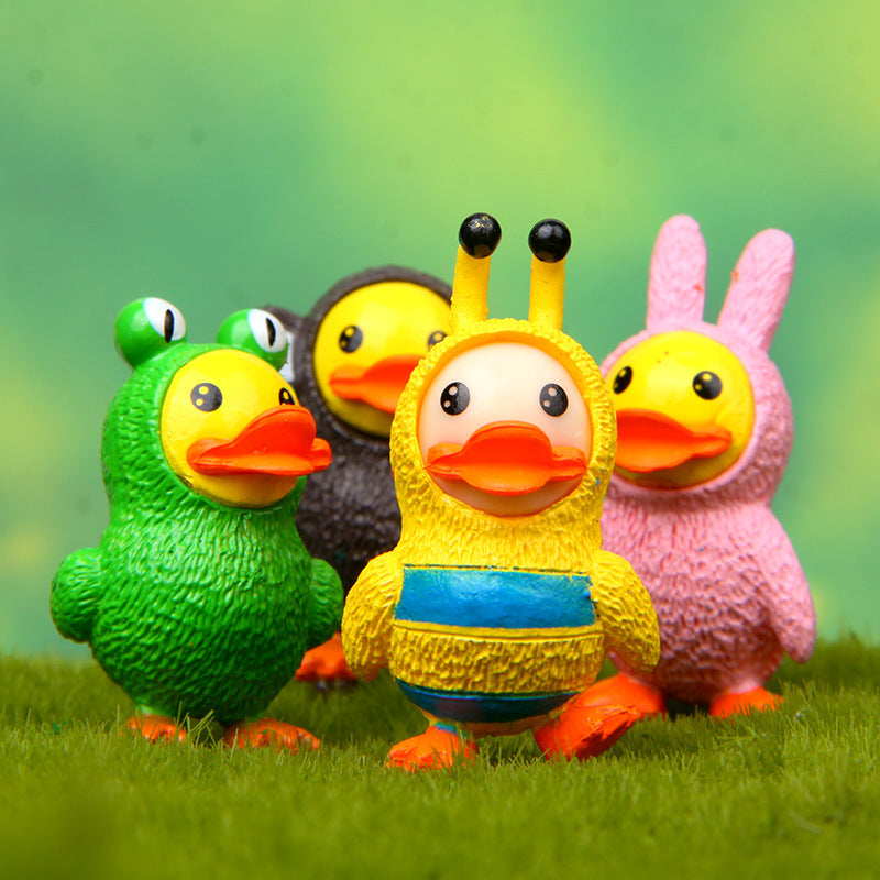 Wholesale Chic Duck Cosplay Bee Figurines - 4 Styles PVC Miniature Garden Accessories for Resale