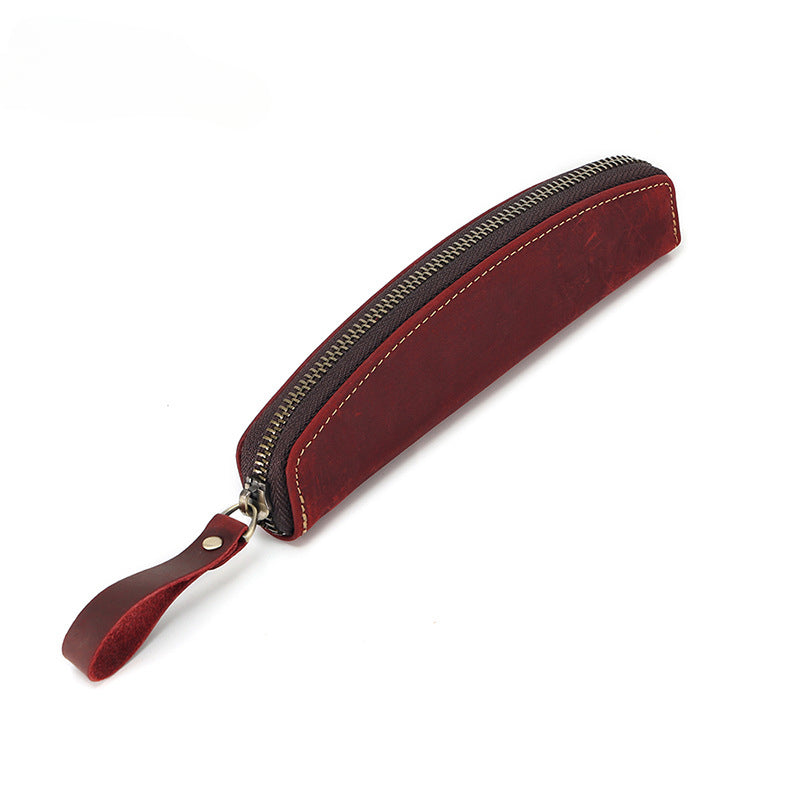 Wholesale Genuine Leather Simple Pen Storage Bag