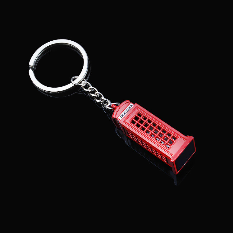 Wholesale Red Bus Postbox Telephone booth Zinc Alloy Keychain