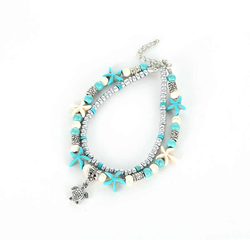 Wholesale Handmade Sea Turtle Anklet Bohemian Beach Jewelry Accessory