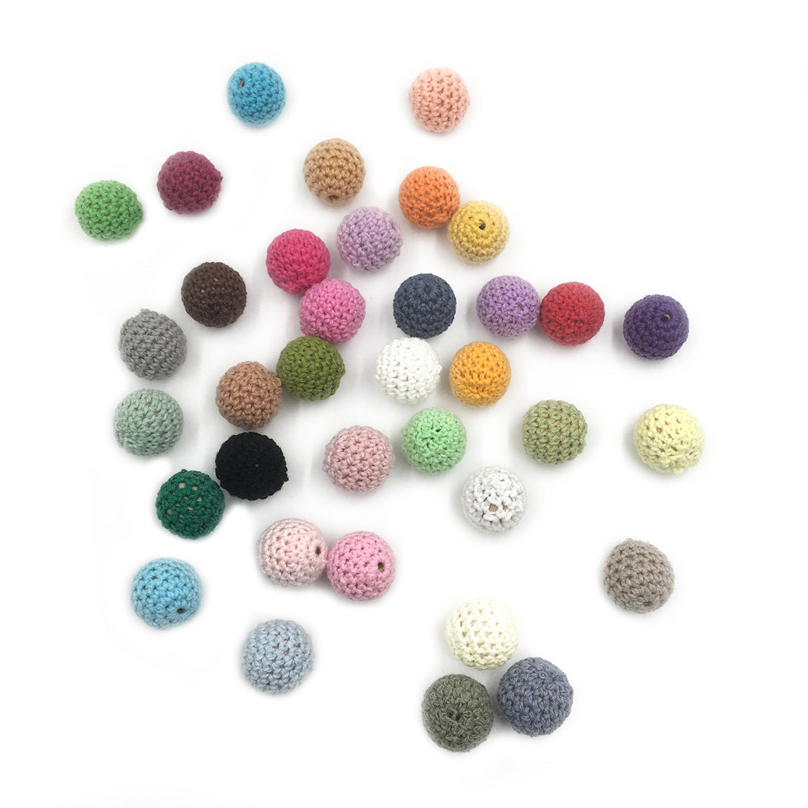 Wholesale 30pcs 20mm Log Hand Hook Yarn Ball Beads