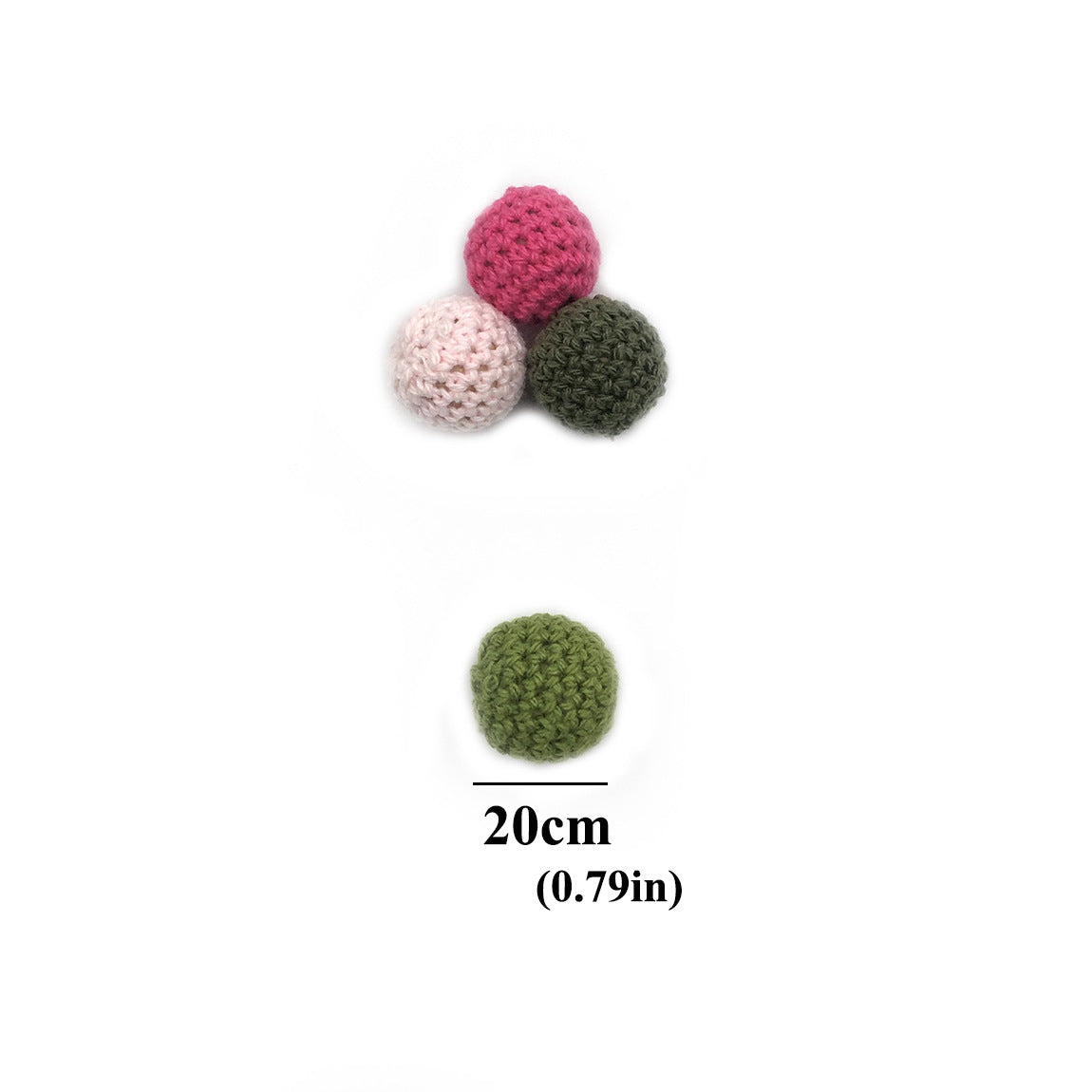 Wholesale 30pcs 20mm Log Hand Hook Yarn Ball Beads