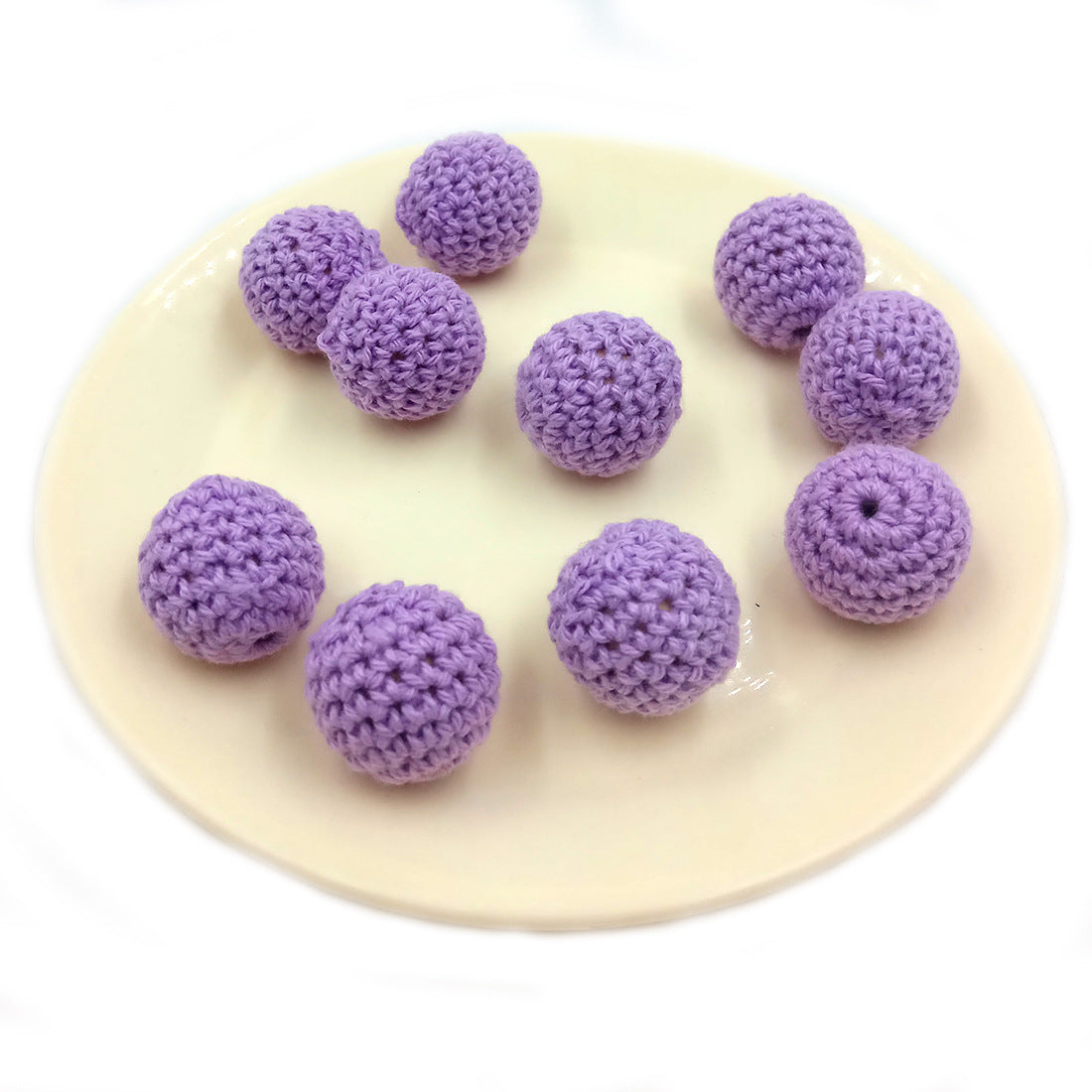 Wholesale 30pcs 20mm Log Hand Hook Yarn Ball Beads