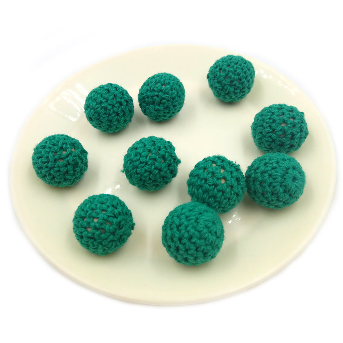 Wholesale 30pcs 20mm Log Hand Hook Yarn Ball Beads