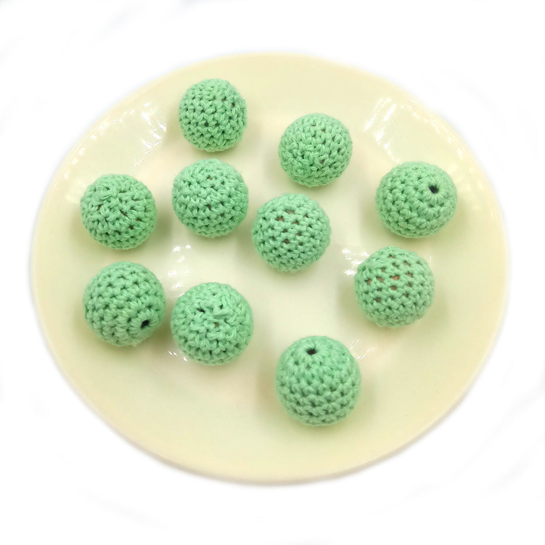 Wholesale 30pcs 20mm Log Hand Hook Yarn Ball Beads