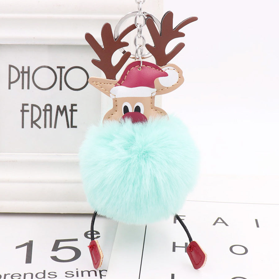 Wholesale Winter Christmas Deer Hairball Cute Elk Plush Keychains