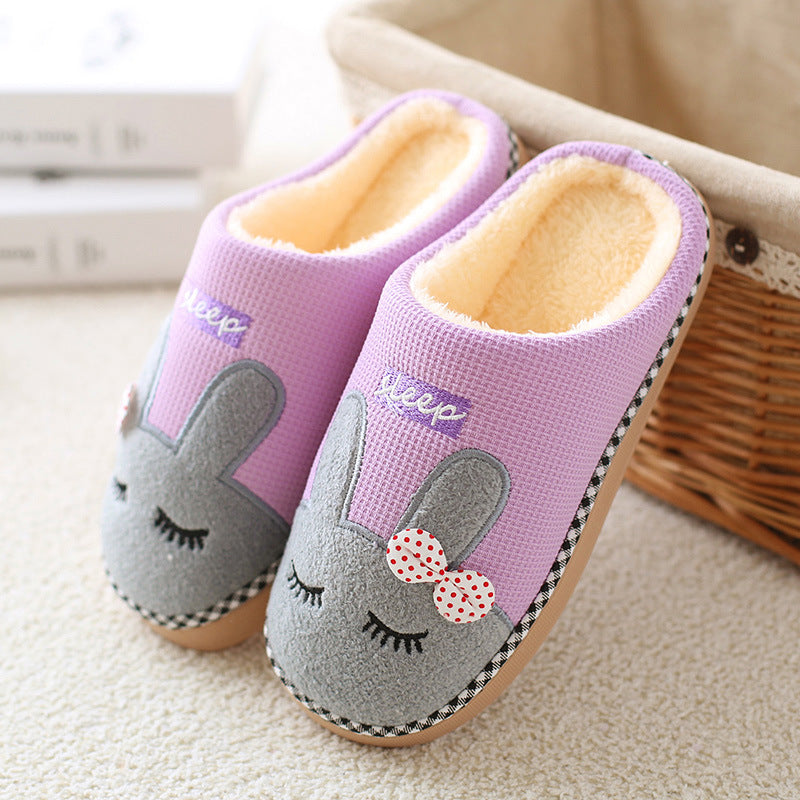 Wholesale Rabbit Home Non-slip Woolen Cotton Slippers