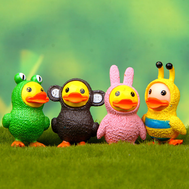 Wholesale Chic Duck Cosplay Bee Figurines - 4 Styles PVC Miniature Garden Accessories for Resale