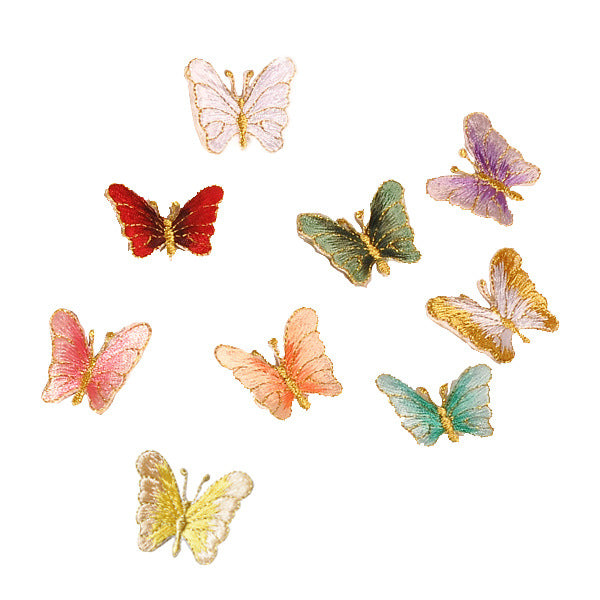Wholesale Trendy Purple Butterfly Embroidered Patch Small Iron On Adhesive DIY Hat Decoration Resale Accessory