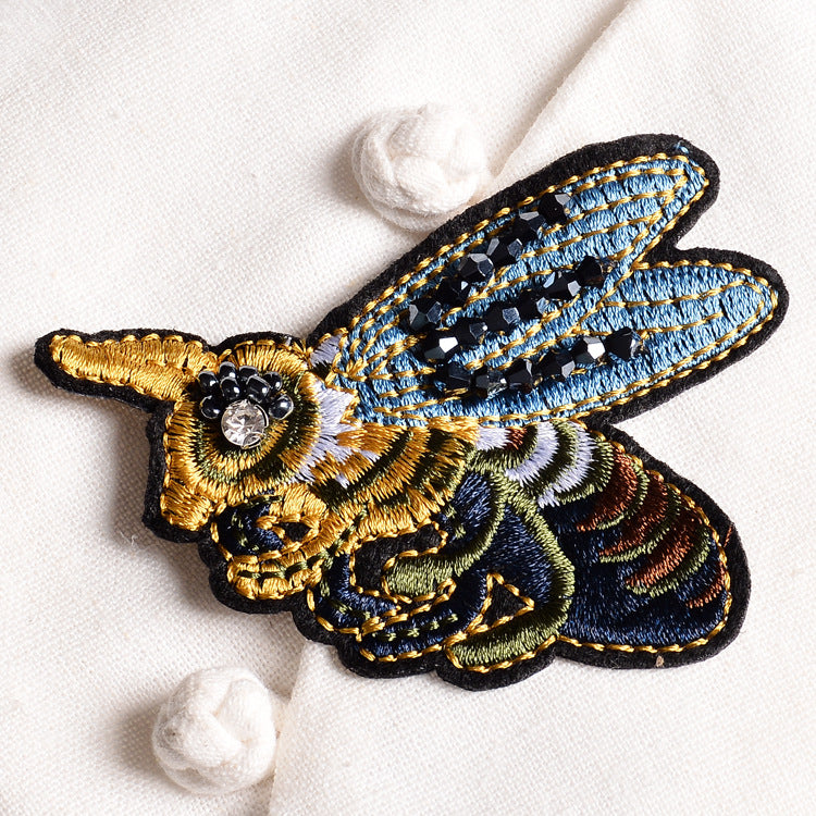 Wholesale DIY Handmade Beaded Cloth Patch Dragonfly Bee Hat Clothes Decoration