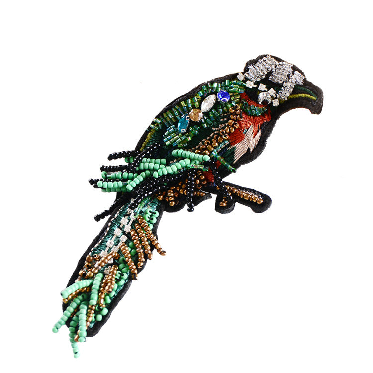 Wholesale DIY Handmade Beaded Cloth Patches Peacock Clothes Hat Accessories