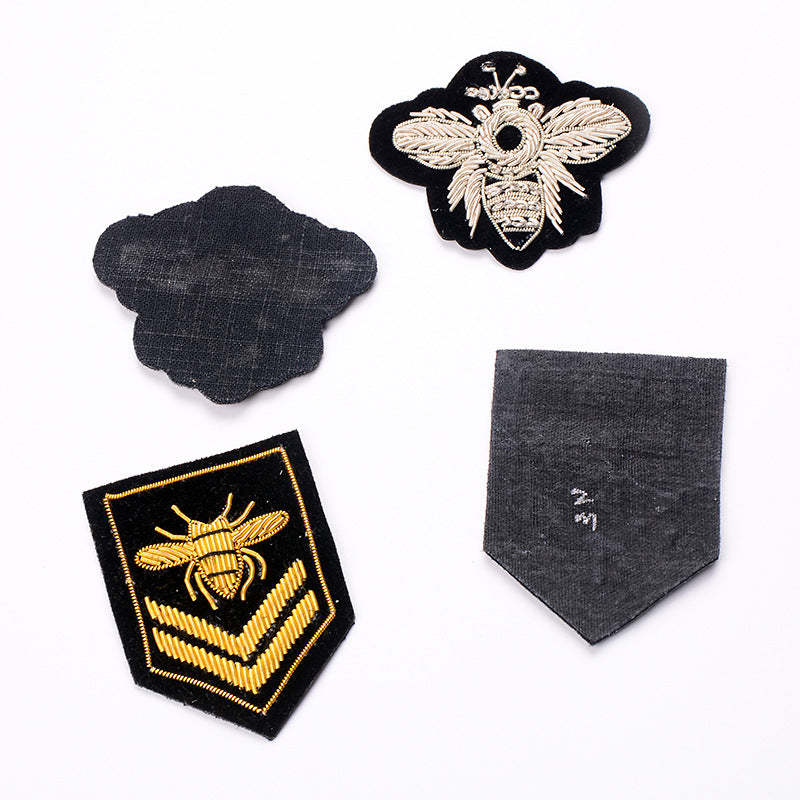 Wholesale DIY Hand Embroidered Indian Silk Cloth Patches Bee Badges Clothes Hats Accessories