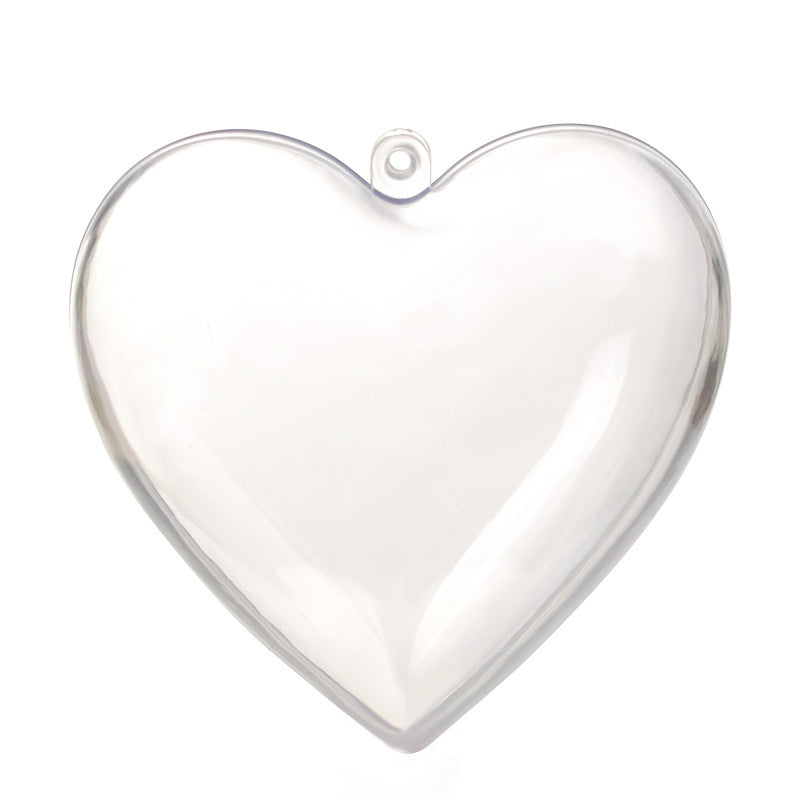 Wholesale Transparent Plastic Heart-shaped Christmas Balls