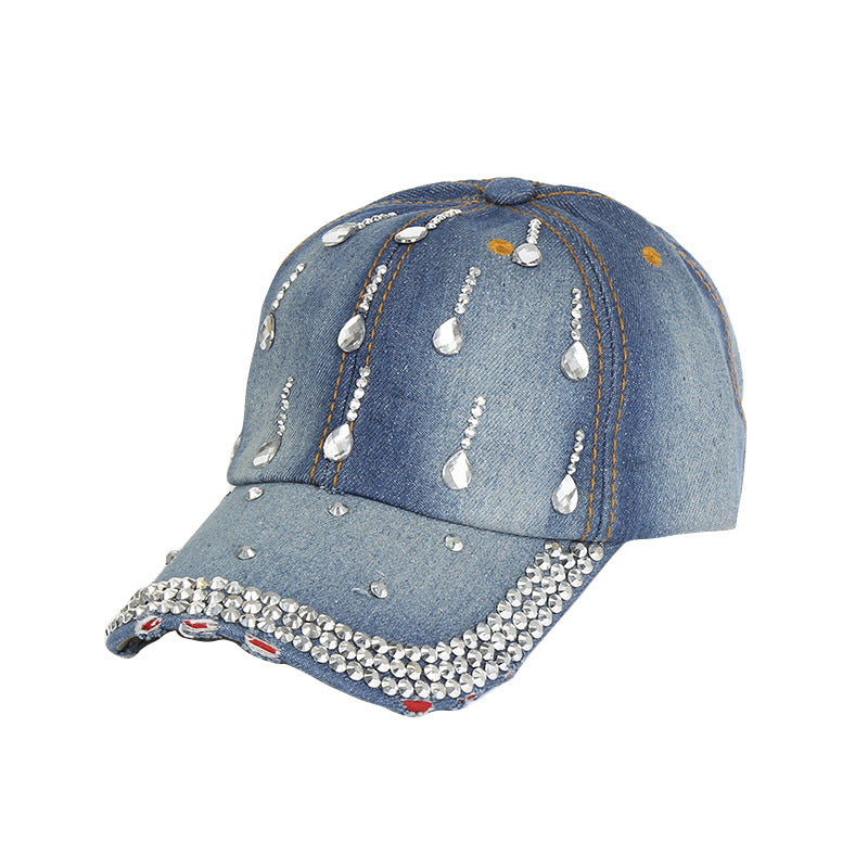 Wholesale Raindrop Diamond Outdoor Denim Baseball Caps