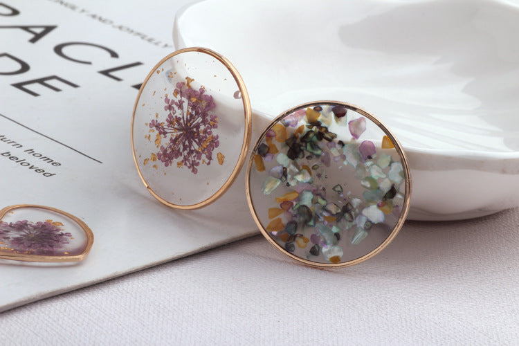 Wholesale 10pcs/packDIY accessories vintage glue transparent everlasting flower pearl earrings