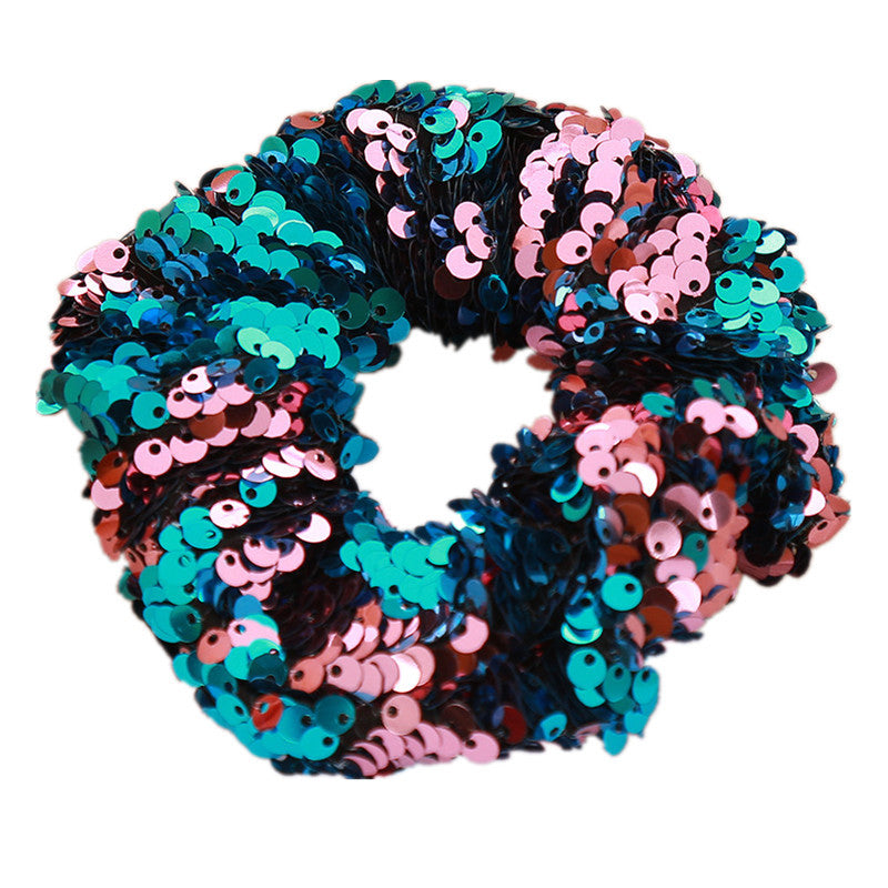 Wholesale Version of Sequins Rubber Band Hair Scrunchies