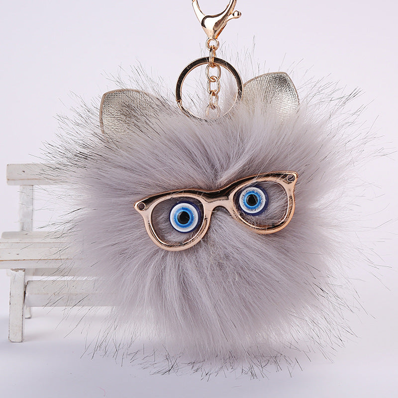 Wholesale Owl Fur Ball Plush Keychain