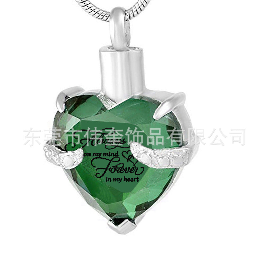 Wholesale Love Glass Bone Ash Commemorative Titanium Steel Necklace