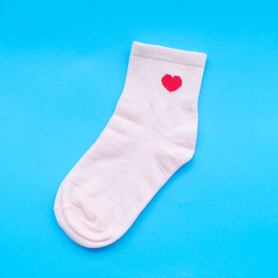 Wholesale simple uper cute little love red heart socks socks