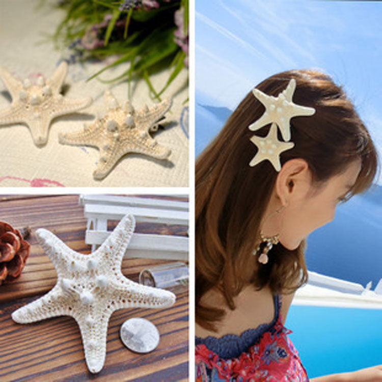 Wholesale Beach Natural Starfish Fabric Hair Clips