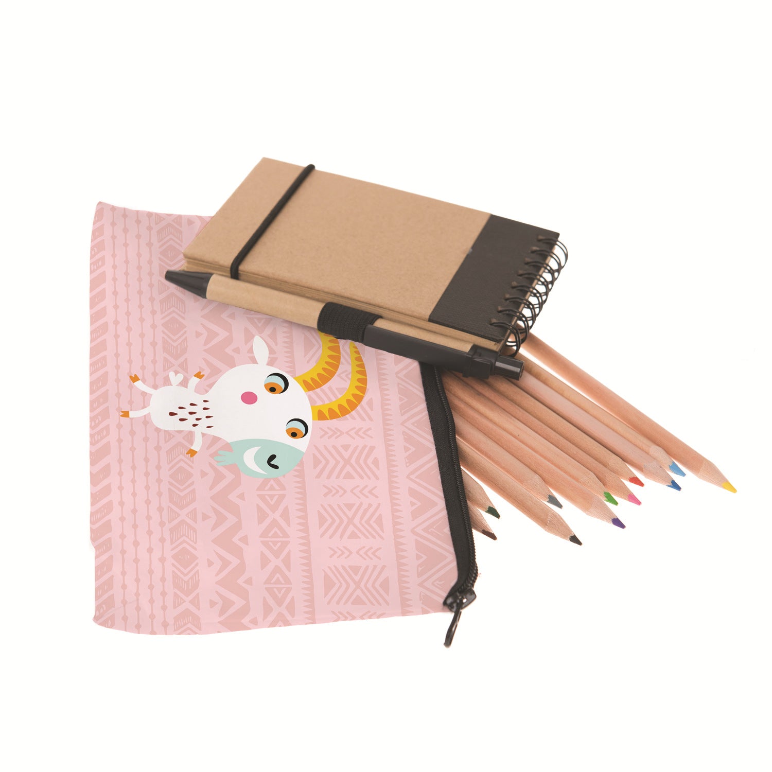 Wholesale Polyester Cartoon Goat Aztec Pattern Cosmetic Bag