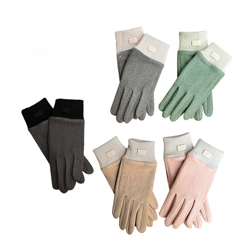 Wholesale Corduroy Plus Velvet Touch Screen Cold-proof Warm Gloves