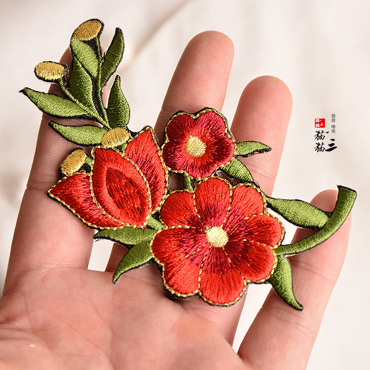 Wholesale Gold Thread Embroidered Patch Decorative Clothing Repair Accessory Craft Supply