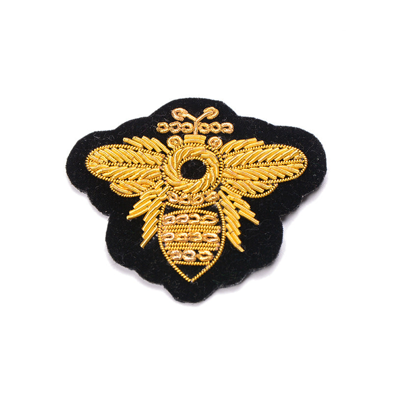 Wholesale DIY Hand Embroidered Indian Silk Cloth Patches Bee Badges Clothes Hats Accessories