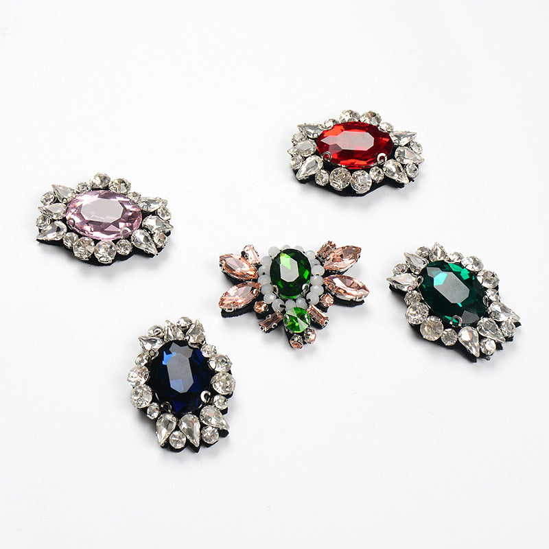 Wholesale DIY Handmade Beaded Glass Rhinestone Brooch Hat Clothes Decoration