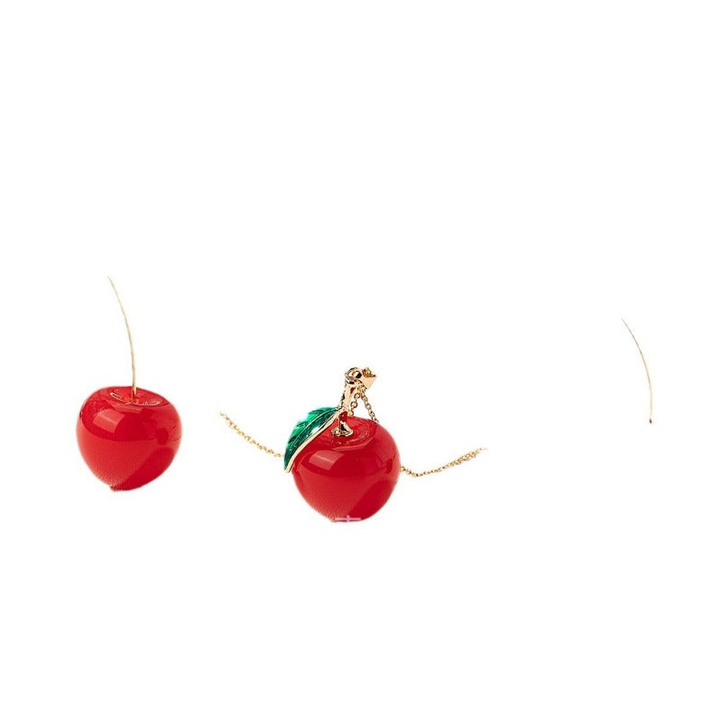 Wholesale High-grade Cherry Cherry Environmentally Friendly Acrylic Fruit Necklace Set
