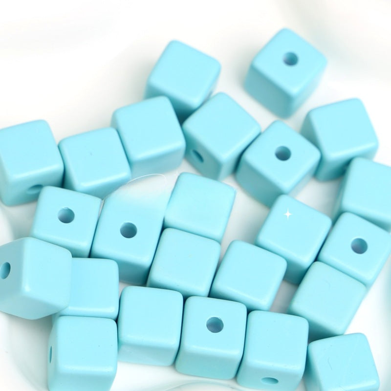 Wholesale 10pcs Matte Paint Macaron Square Beaded Diy Acrylic Jewelry Accessories