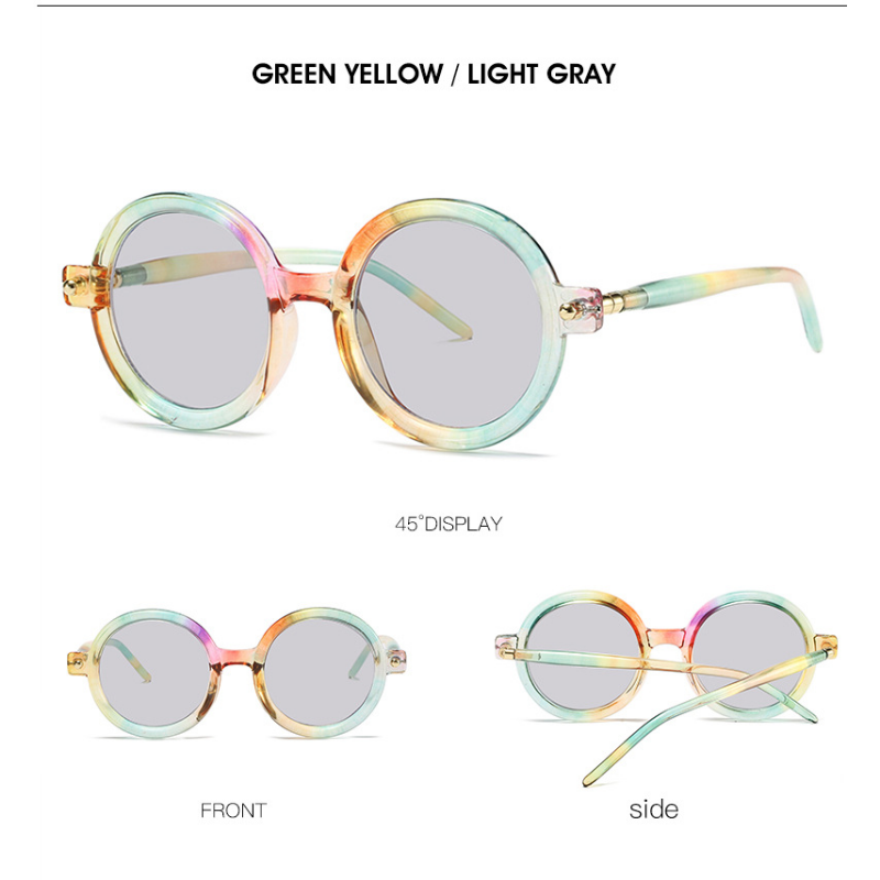 Gafas de sol de PC de marco redondo grande al por mayor