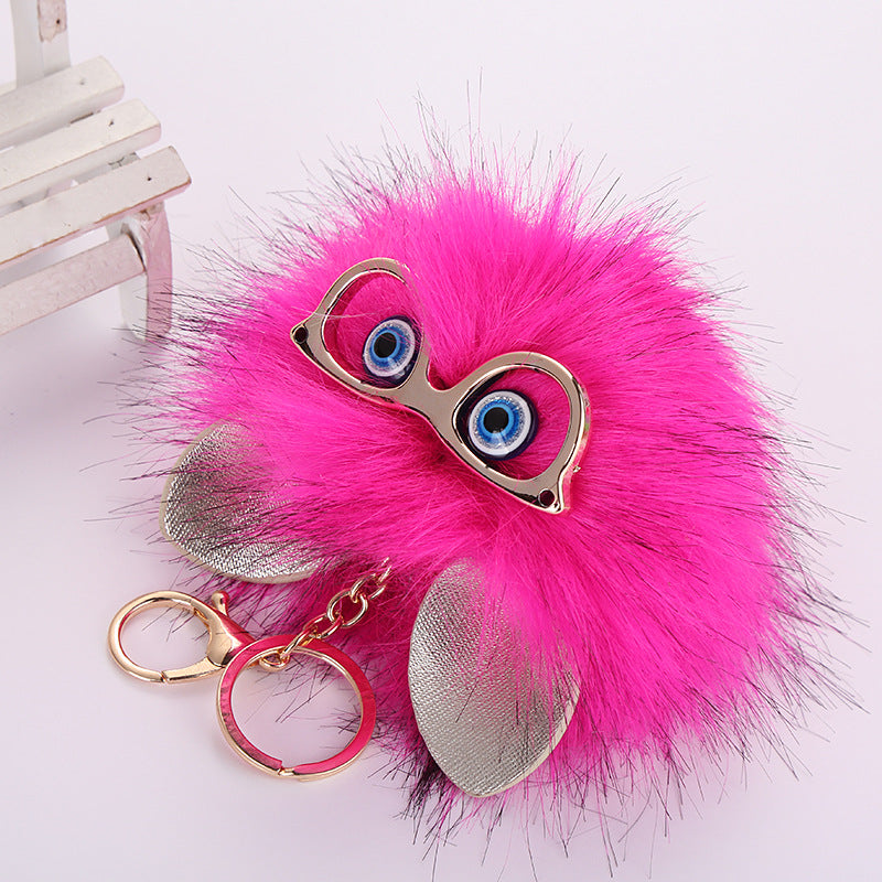 Wholesale Owl Fur Ball Plush Keychain