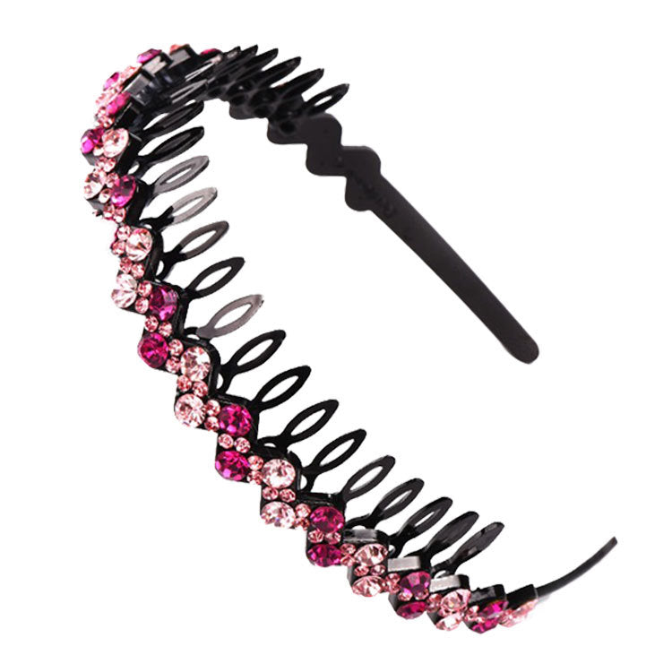 Wholesale Rhinestone Black Full Diamond Wave Fashion Headband
