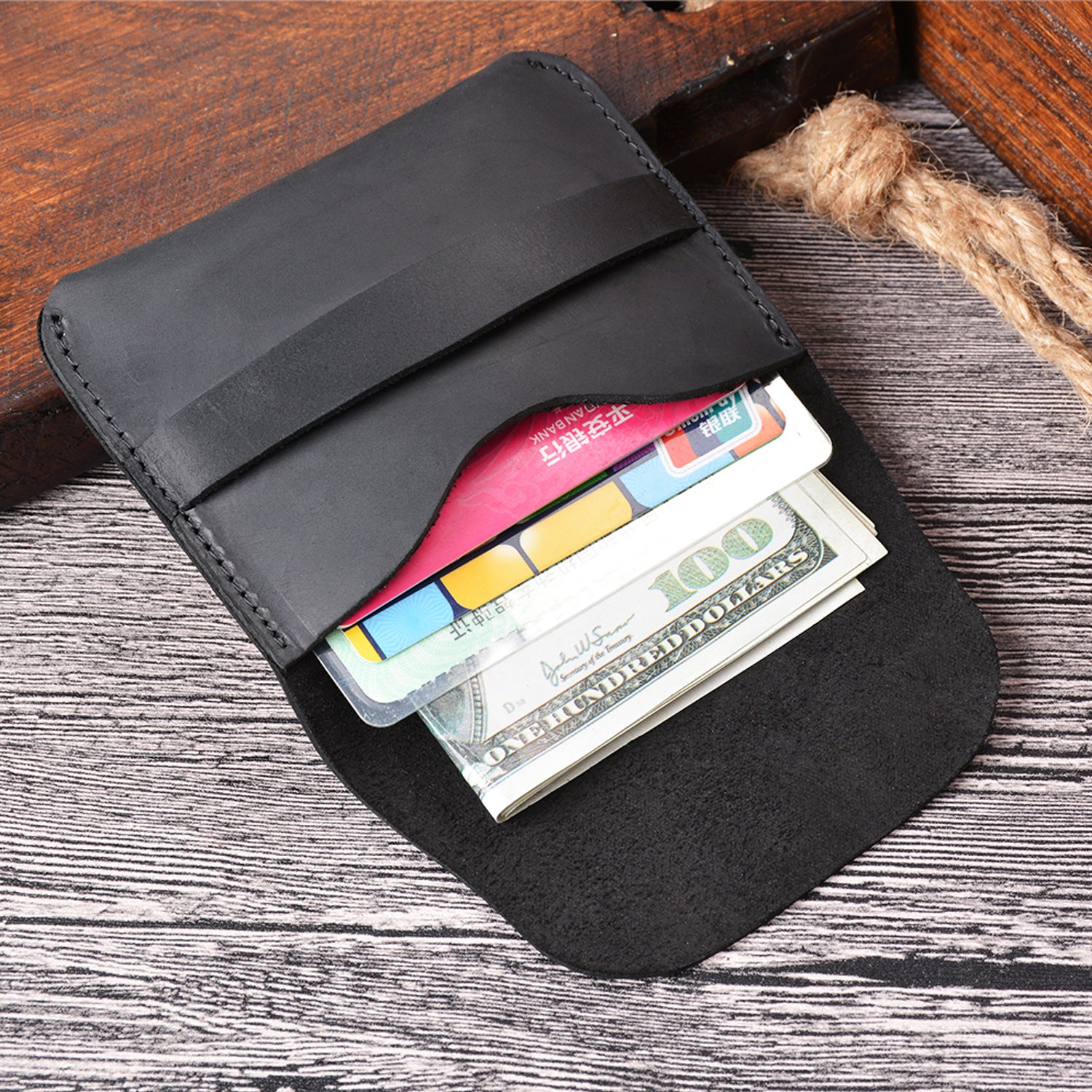 Wholesale Retro -header Leather Card Clip Storage Coin Purse
